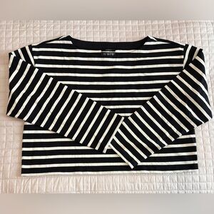 NWT J. Crew Cropped Boatneck T-Shirt in Mariner Cotton